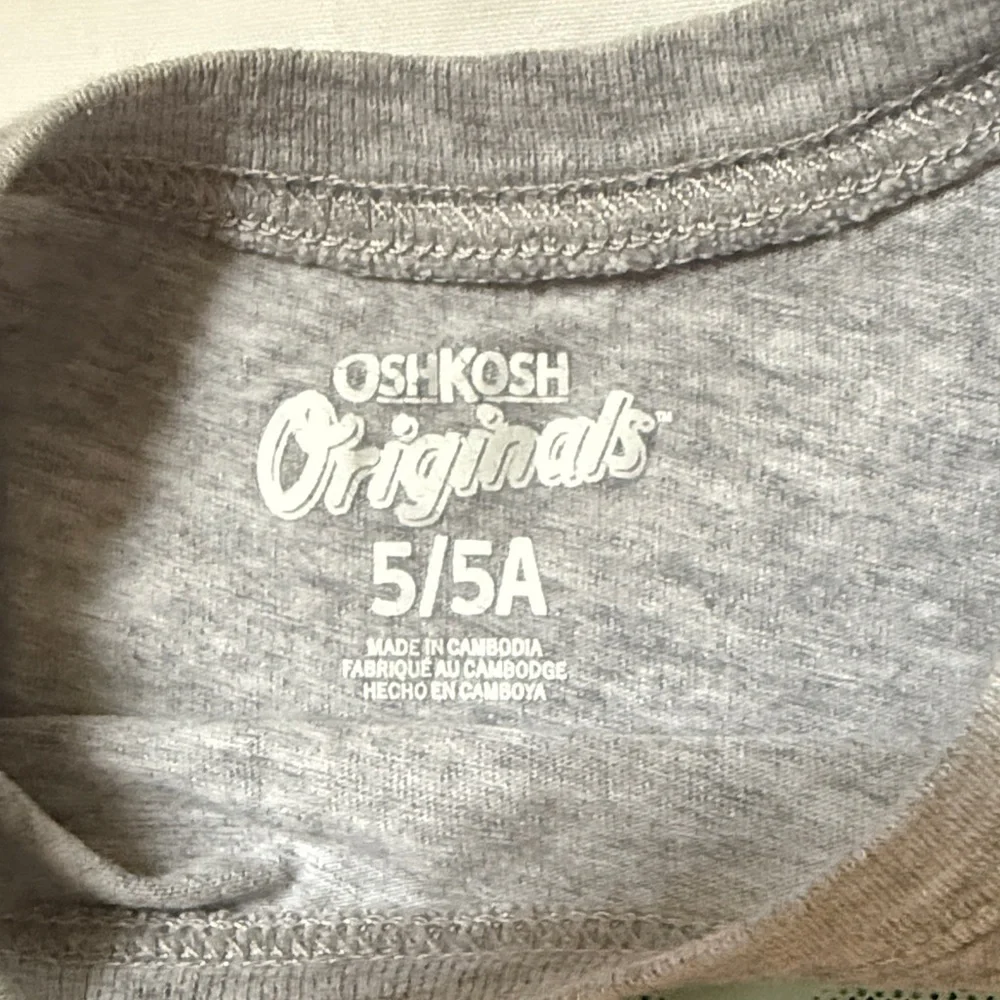 OshKosh B'gosh Heather Gray Monster Truck 'Rollin'' Short Sleeve Tee size 5